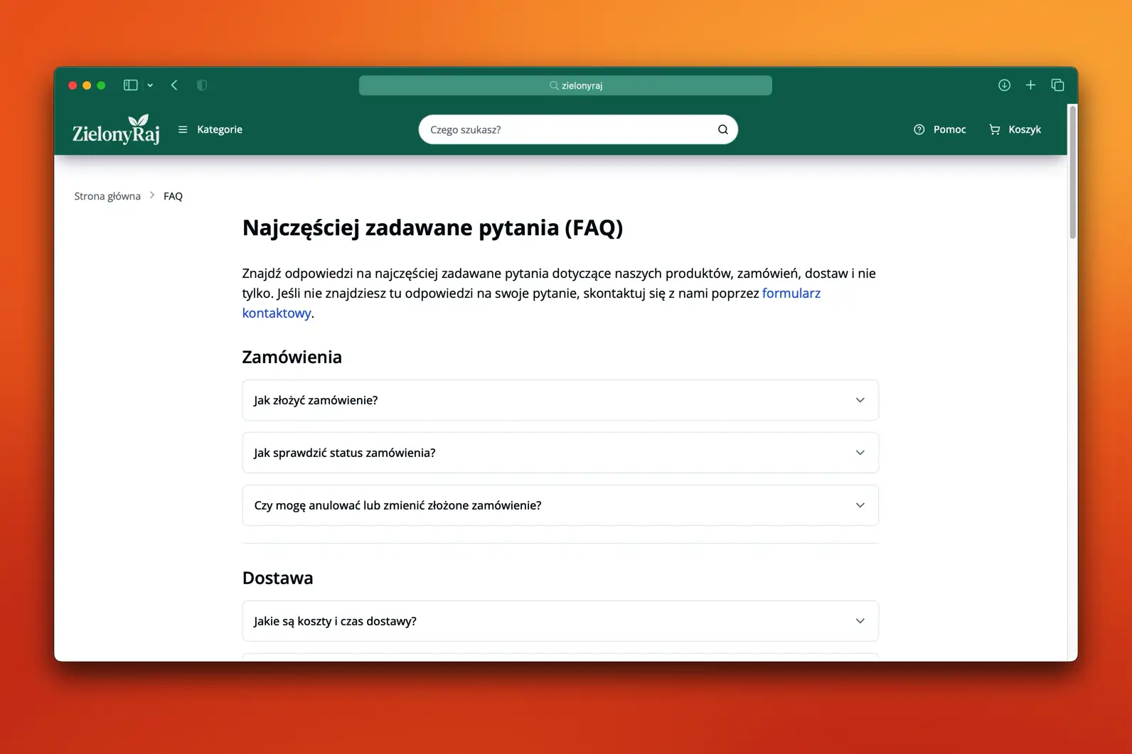 Strona FAQ